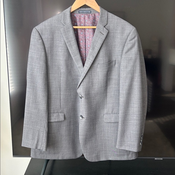 PENGUIN Men’s Gray Wool Blend Sport Coat Blazer 46R Office Work - Picture 12 of 16